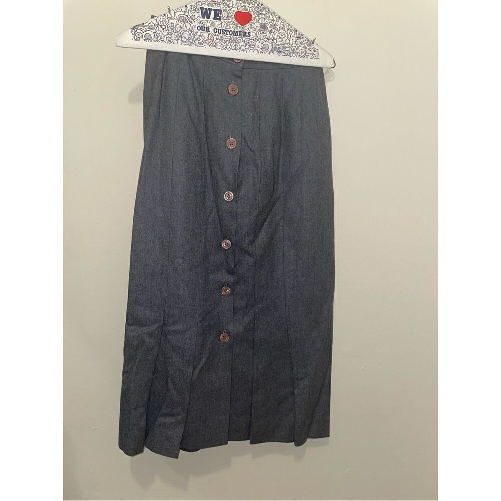 Vintage long David Chablis 100% wool gray skirt women’s size 6